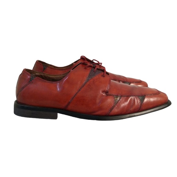 Giorgio Brutini Private Collection Snakeskin Red Bown Dress Shoes Men’s Size 11M - Picture 6 of 8